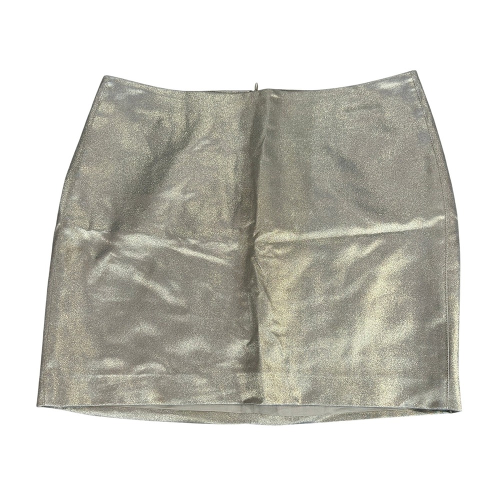 Marciano Guess Womens Gold Metallic Shimmer Mini Skirt Size 42 IT Party Glam
